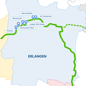 Die StUB-Strecke: Büchenbach