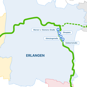 Die StUB-Strecke: Nürnberger Straße