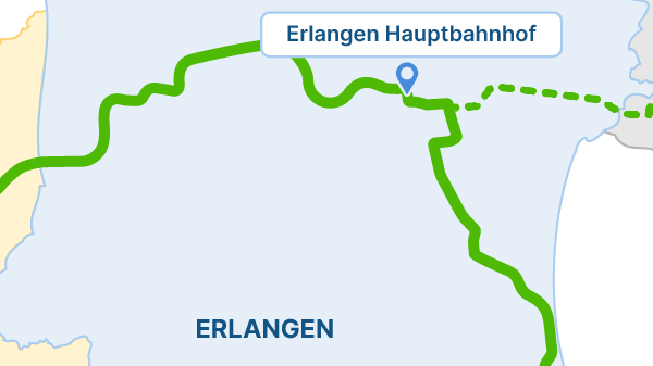 Die StUB-Strecke: Regnitzstadt