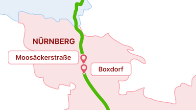 Die StUB-Strecke: Boxdorf