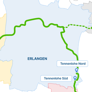 Die StUB-Strecke: Tennenlohe