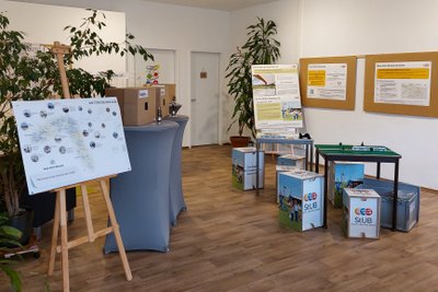 Blick in die Ausstellung des Klimaschaufensters