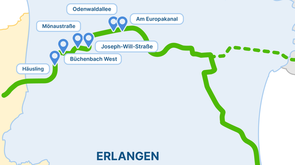 Die StUB-Strecke: Büchenbach